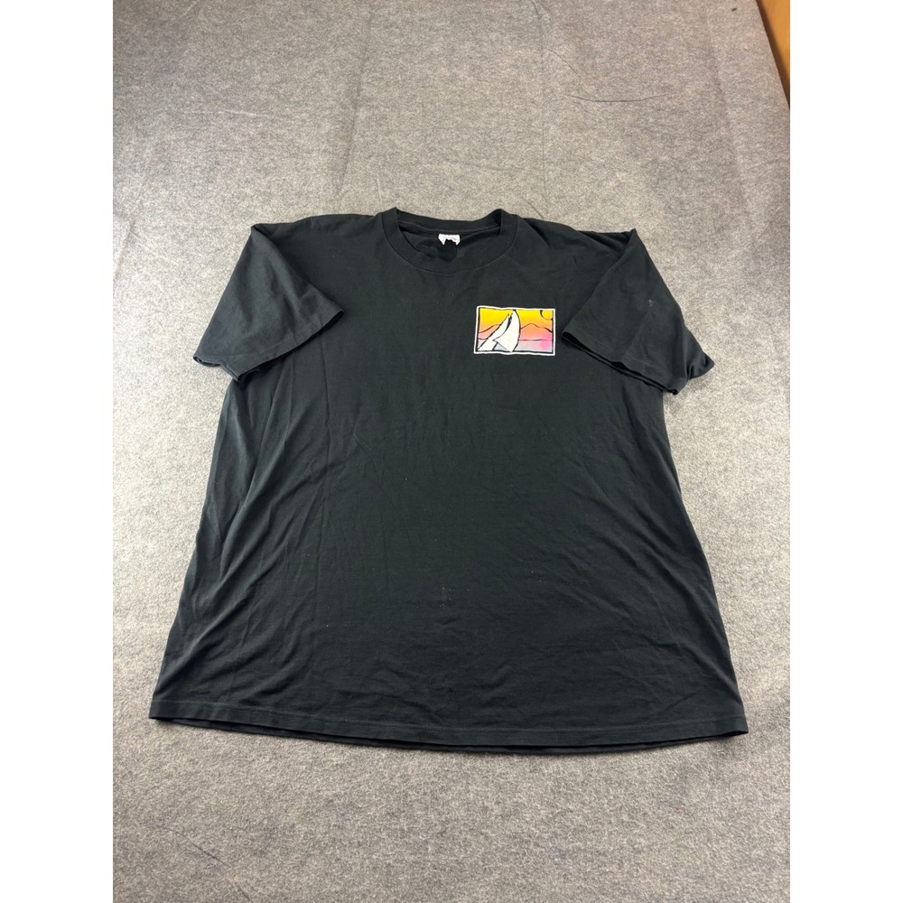 Vintage Jerzees 50/50 Sailboat Sunset Graphic T-Shirt Black XL Single Stitch USA